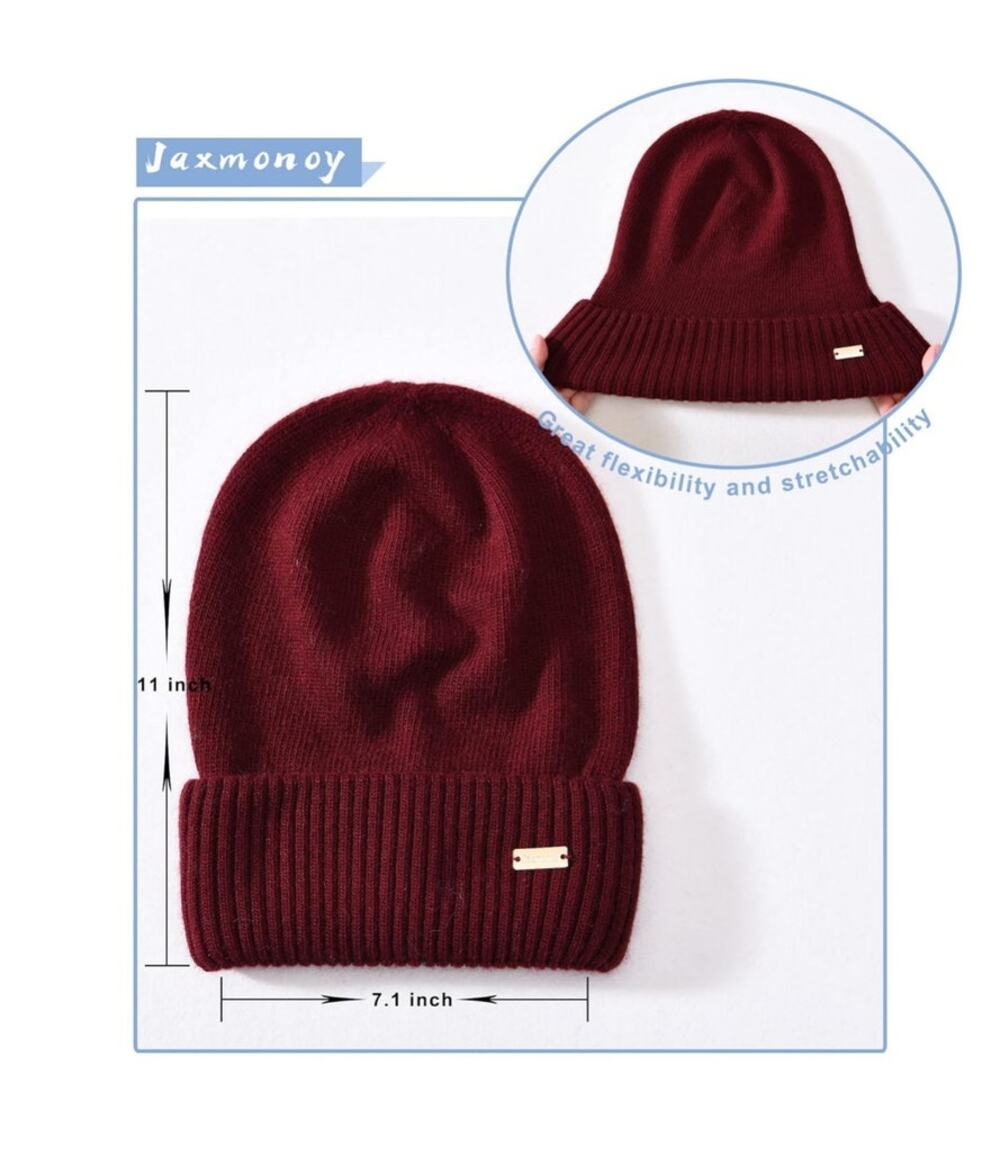 Jaxmonoy red wine slouch slouchy beanie new